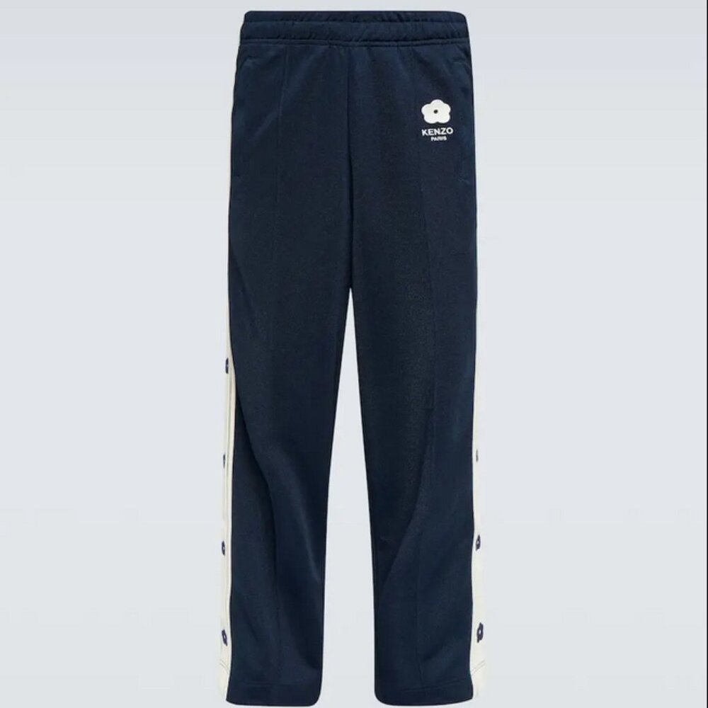 Kenzo Boke Flower Varsity Sweatpants W/ Side Stripes & Flower Detail Unisex NWT